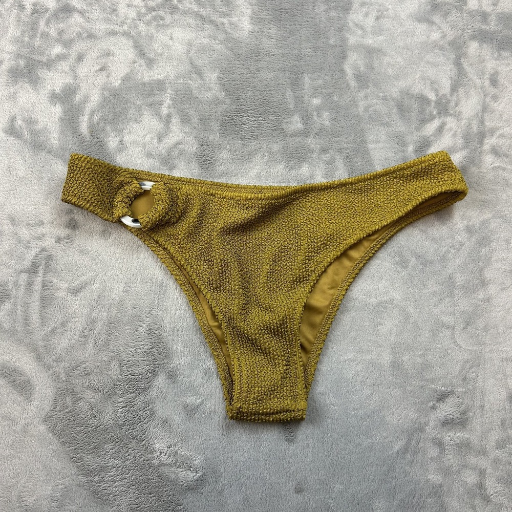 Tori Praver‎ Bikini Bottom Womens Large Textured Swim Ring Detail Lined Swimwear